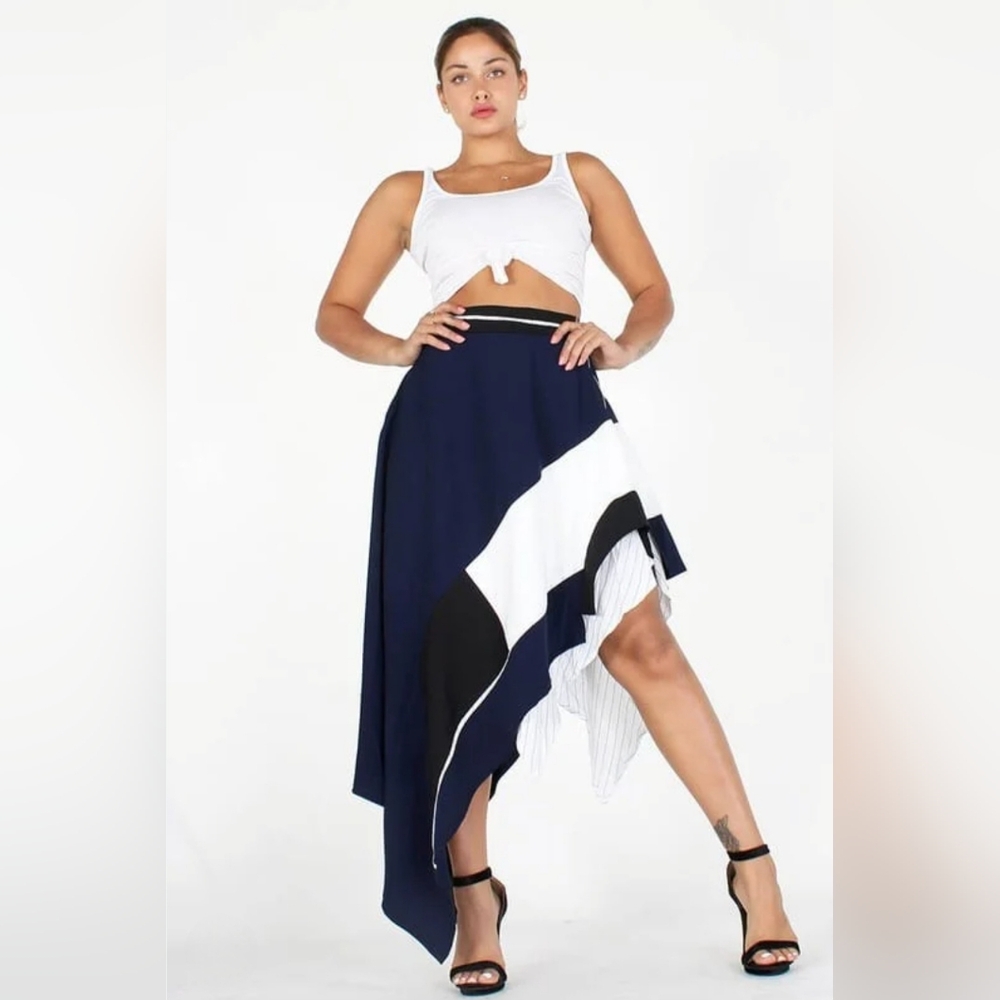 Eien‎ USA Asymmetrical Lagenlook Layered Skirt